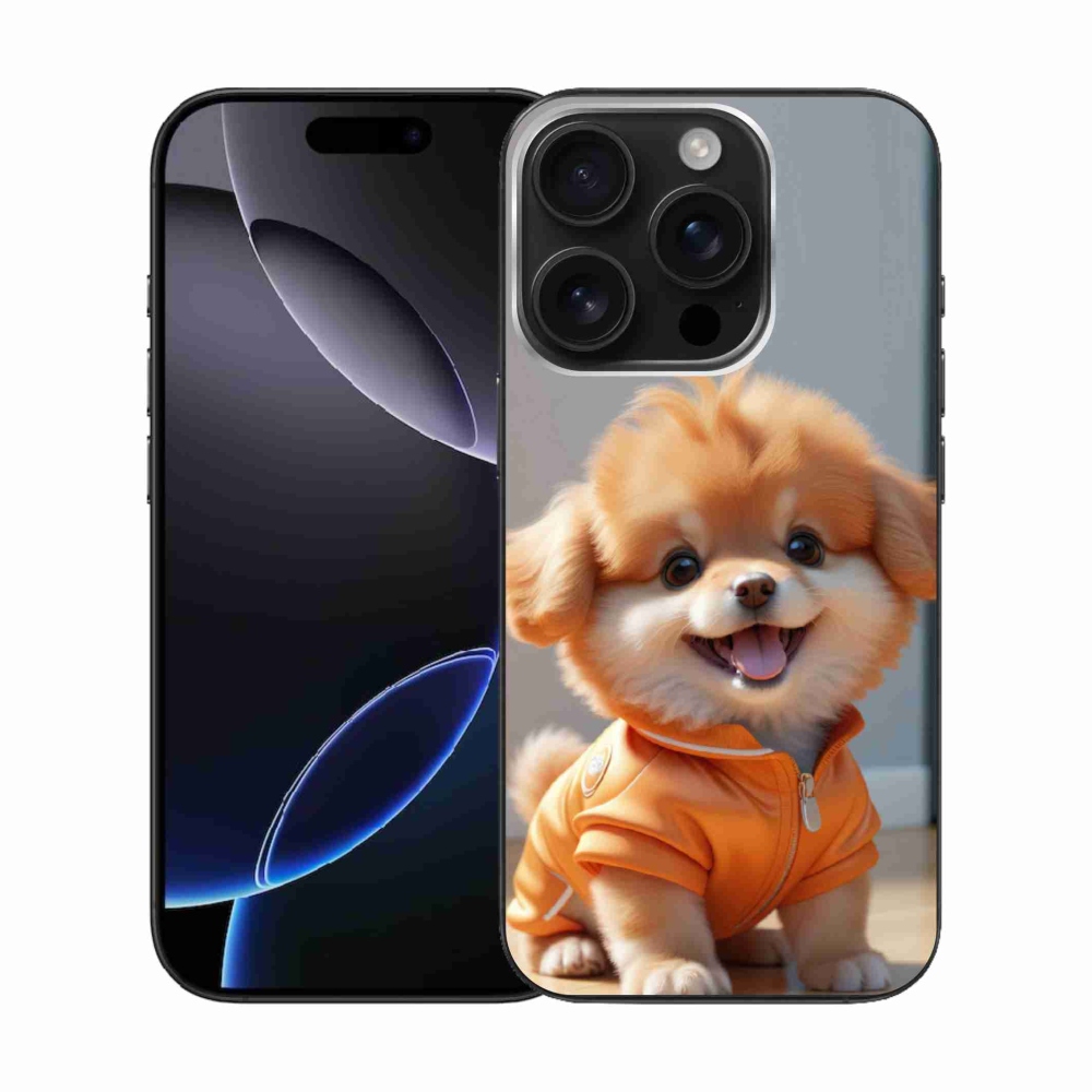 mmCase gél tok az iPhone 16 Pro-hoz – aranyos pomerániai pulóverben