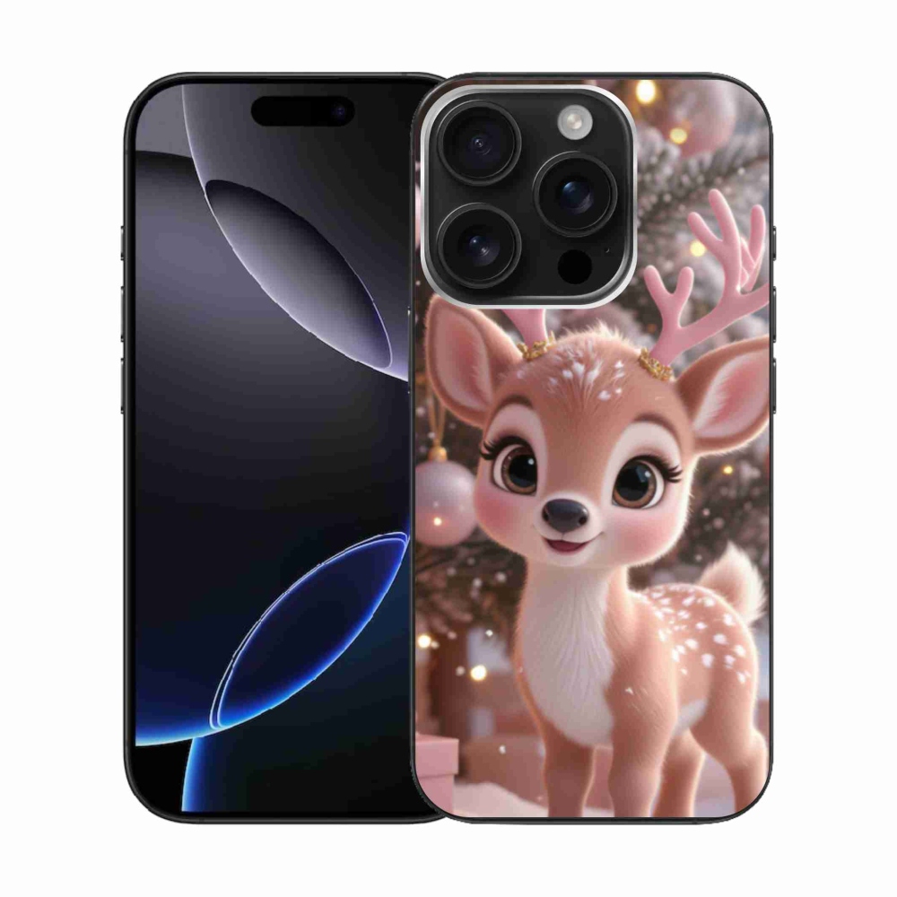 Zselés borítás mmCase iPhone 16 Pro készülékhez - aranyos rénszarvas