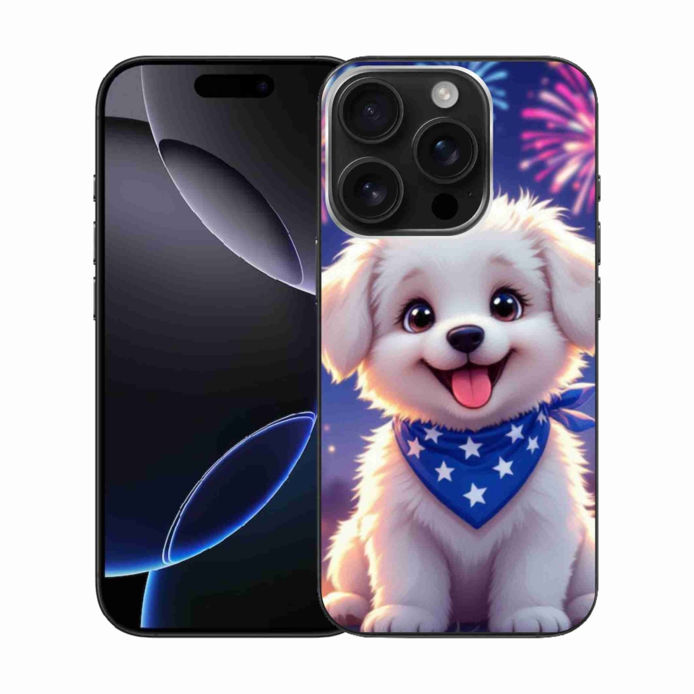 Zselés borítás mmCase iPhone 16 Pro készülékhez - ünnepi kiskutya