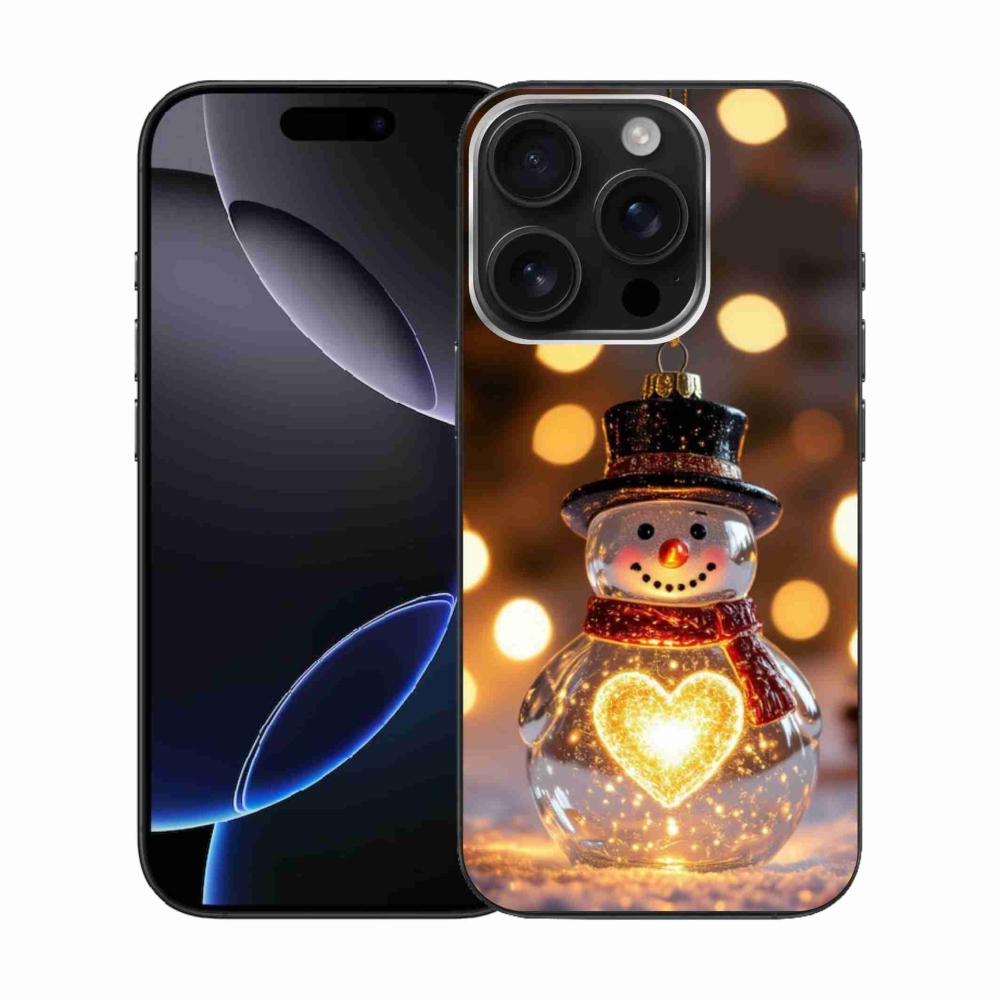 mmCase gél tok az iPhone 16 Pro-hoz – világító karácsonyi hóember
