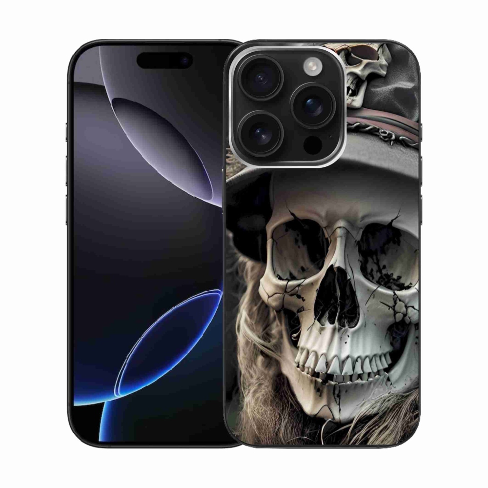 Zselés borítás mmCase iPhone 16 Pro készülékhez - sötét koponya