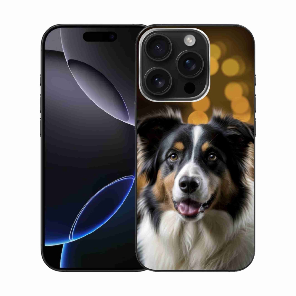 mmCase gél tok az iPhone 16 Pro-hoz – mosolygós ausztrál juhászkutya