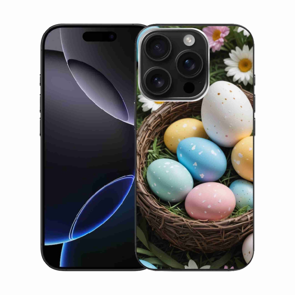 Zselés borítás mmCase iPhone 16 Pro készülékhez - Húsvéti tojások 2