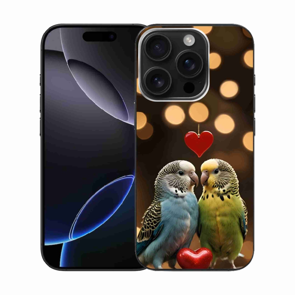 mmCase gél tok az iPhone 16 Pro-hoz – szerelmes papagájok