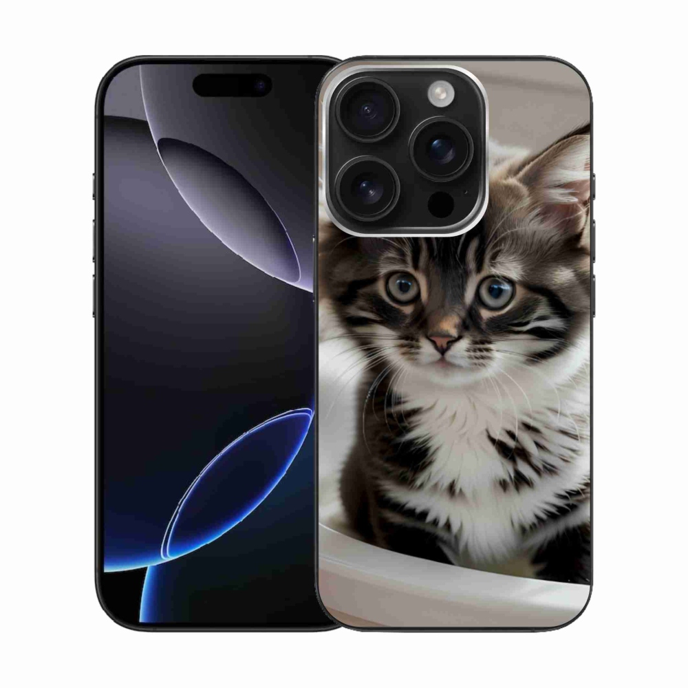 Zselés borítás mmCase iPhone 16 Pro készülékhez - kíváncsi cica