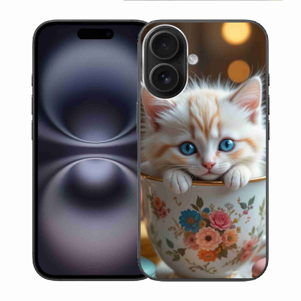 Gél borítás mmCase iPhone 16 készülékhez - aranyos cica 6