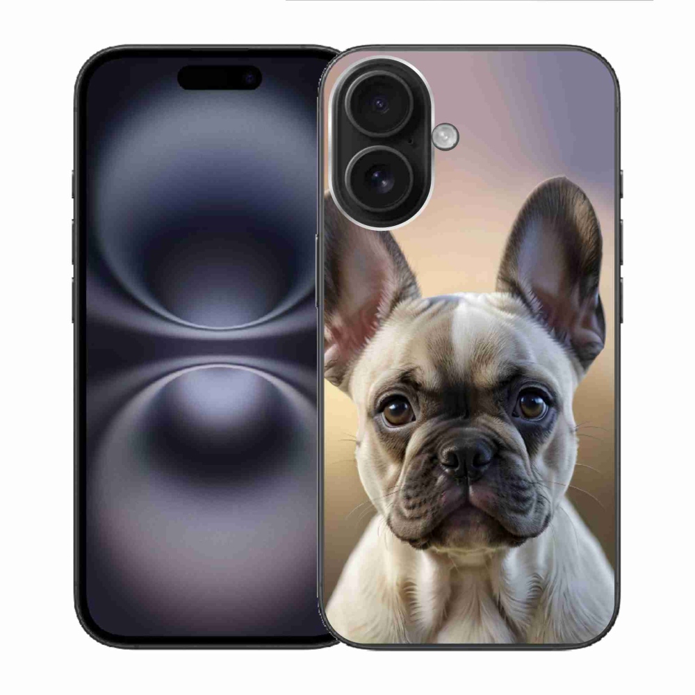 mmCase gél tok az iPhone 16-hoz – aranyos francia buldog