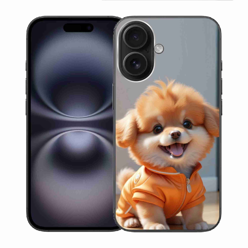 mmCase gél tok az iPhone 16-hoz – aranyos pomerániai pulóverben