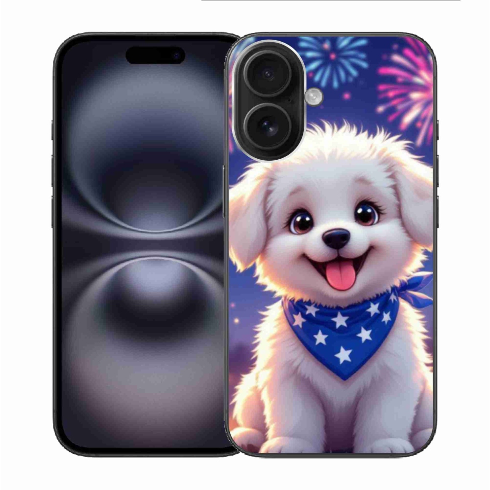 Gél borítás mmCase iPhone 16 készülékhez - ünnepi kiskutya