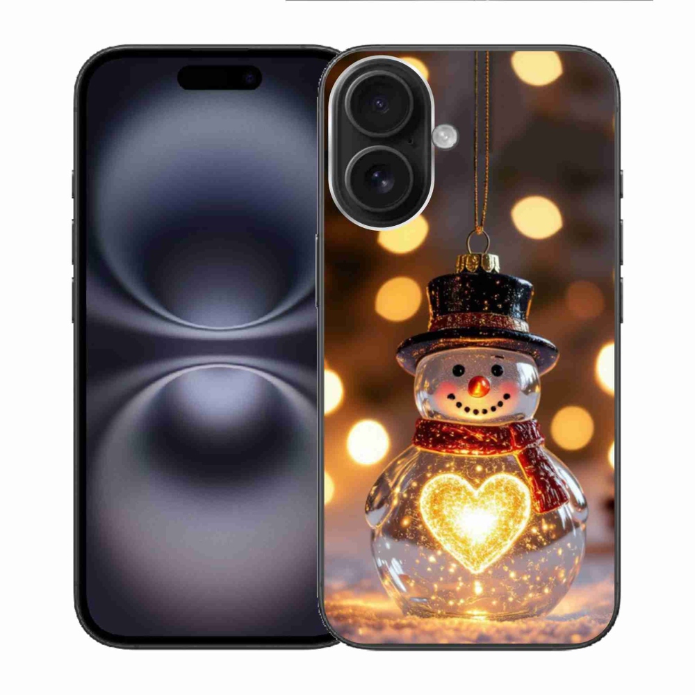 mmCase gél tok az iPhone 16-hoz – világító karácsonyi hóember
