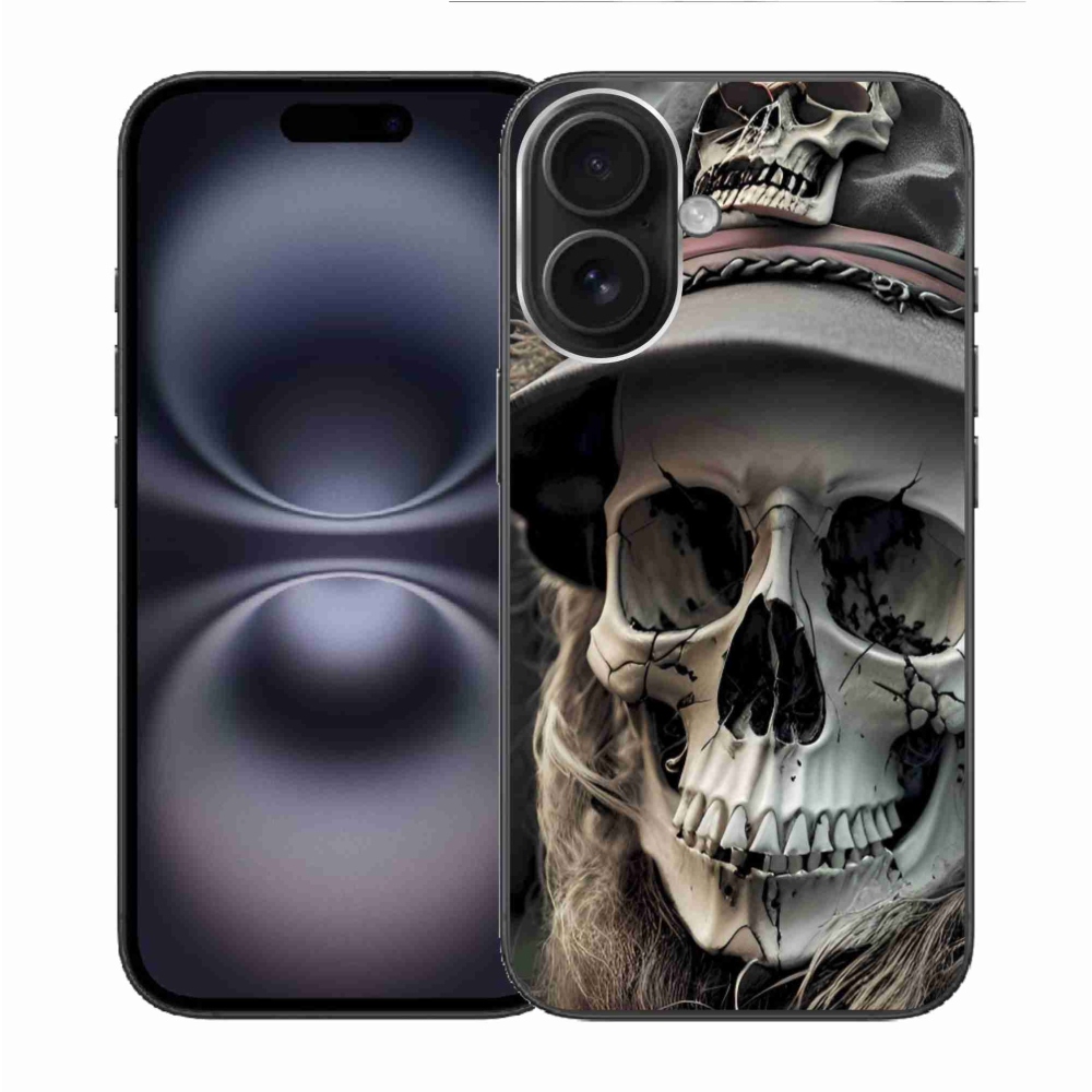 Zselés borítás mmCase iPhone 16 készülékhez - sötét koponya