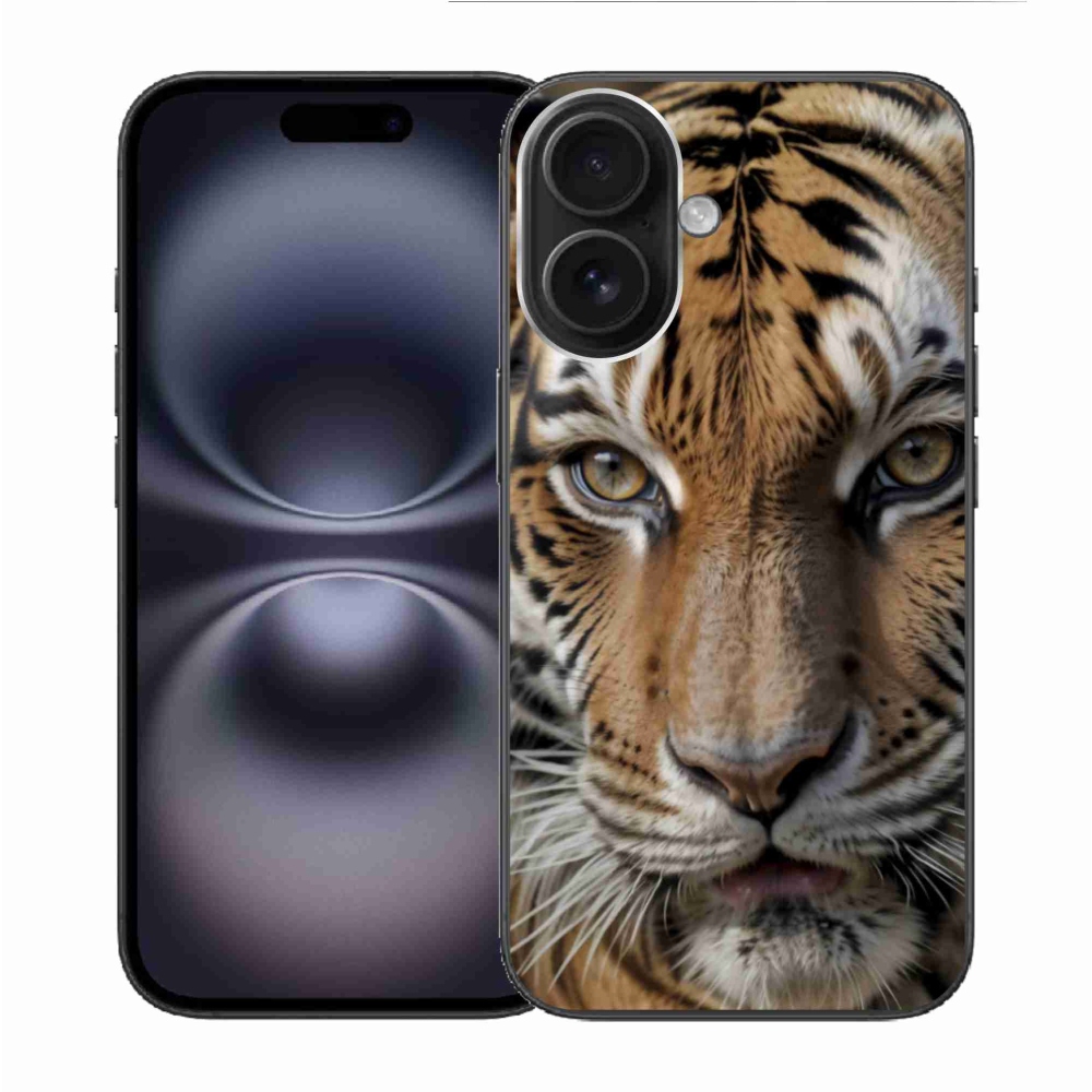 Zselés borítás mmCase iPhone 16 készülékhez - tigris nézet