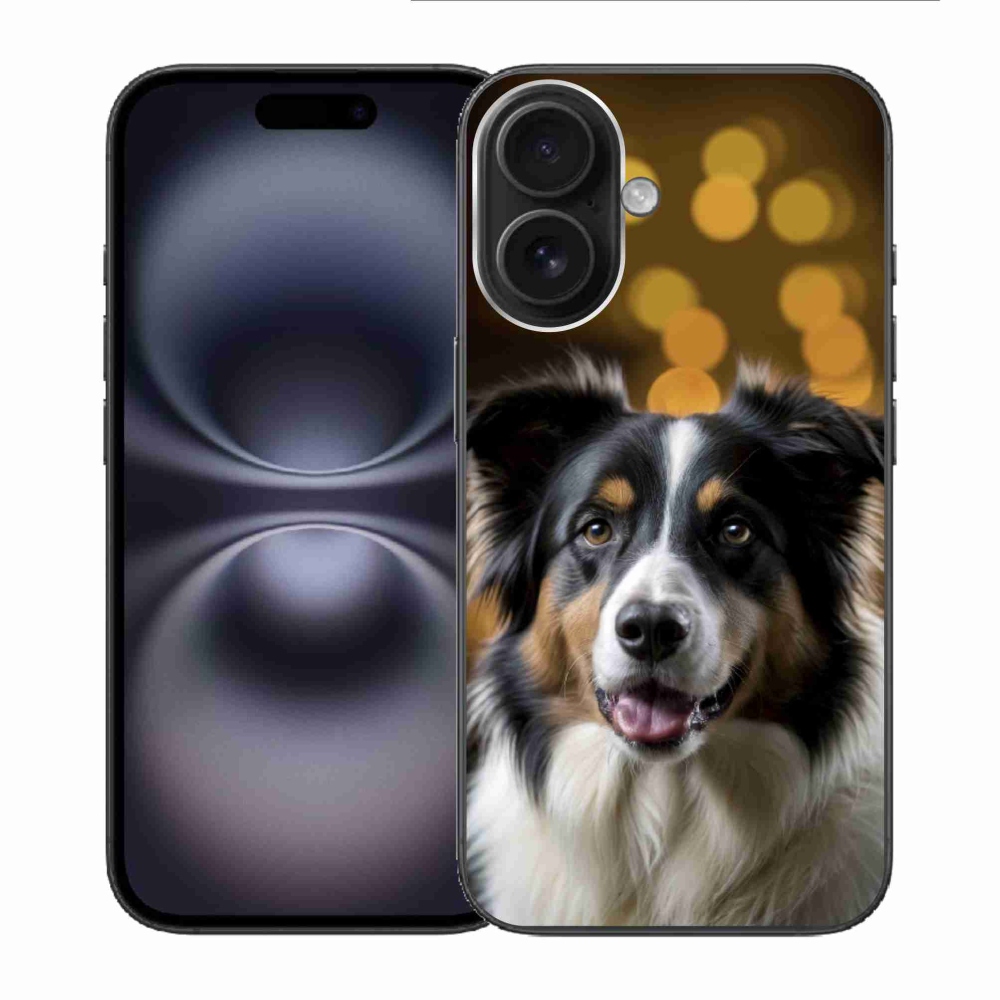 mmCase gél tok az iPhone 16-hoz – mosolygós ausztrál juhászkutya