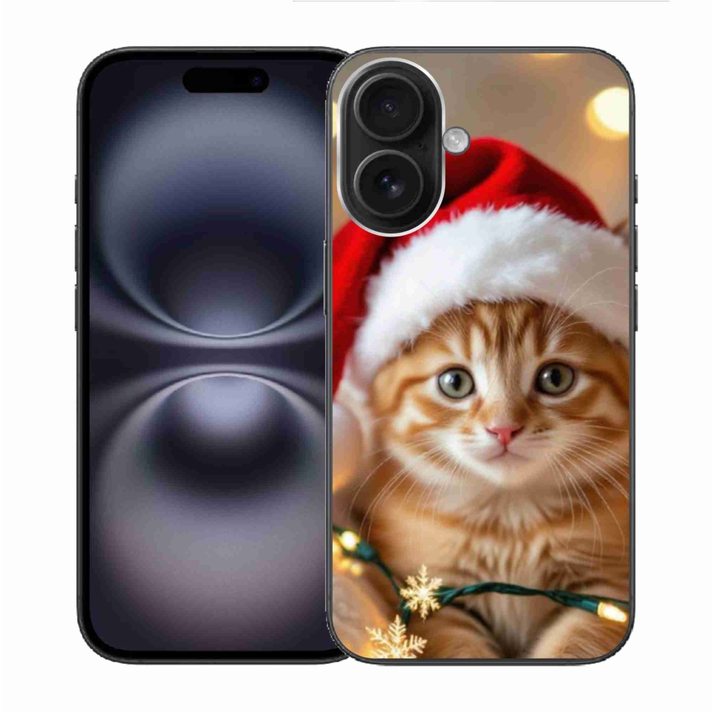 Gél borítás mmCase iPhone 16 készülékhez - Karácsonyi cica