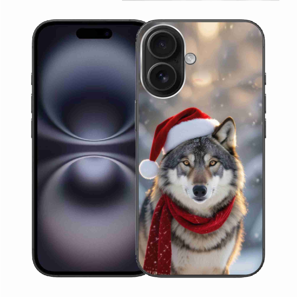Gél borítás mmCase iPhone 16 készülékhez - Karácsonyi farkas