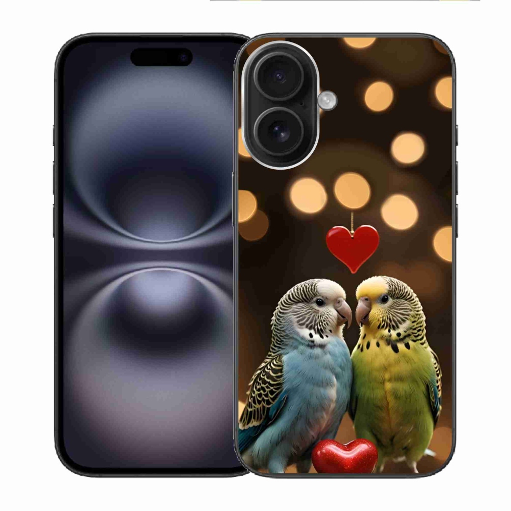 mmCase gél tok az iPhone 16-hoz – szerelmes papagájok