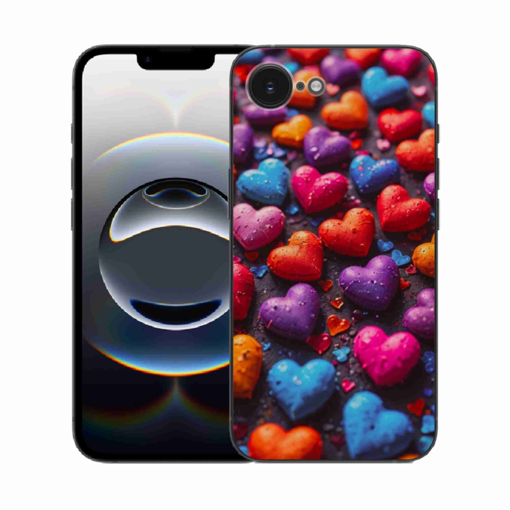 Zselés borítás mmCase iPhone 16e készülékhez - színes szív