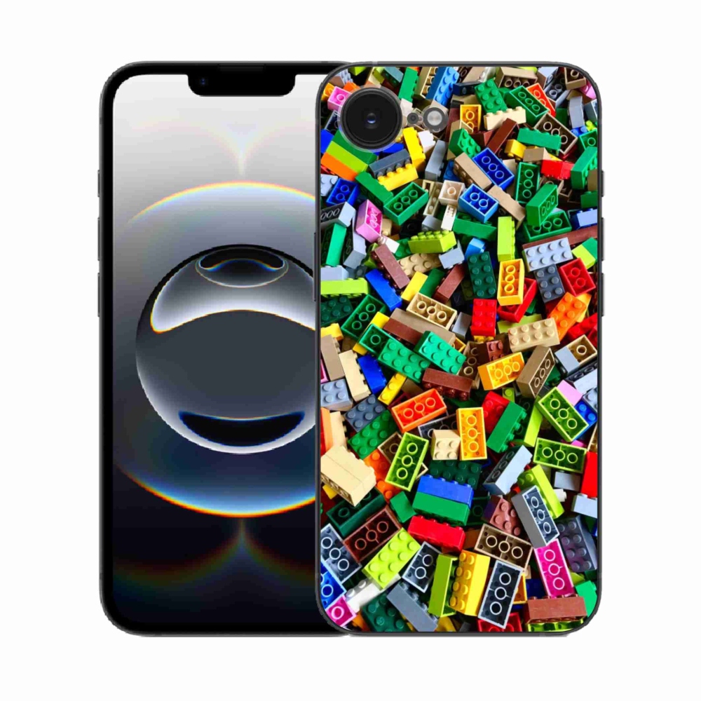 Zselés borítás mmCase iPhone 16e készülékhez - színes építőkockák