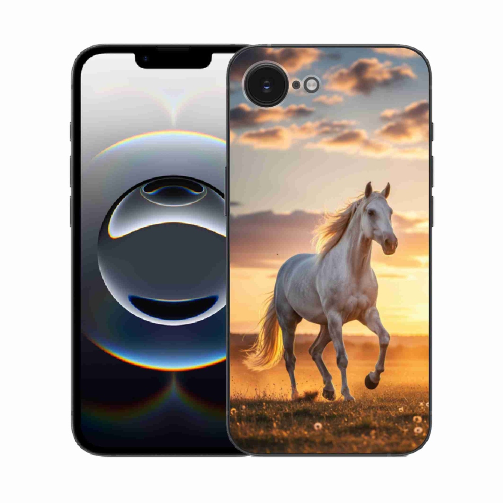 Gél borítás mmCase iPhone 16e készülékhez - futó fehér ló 2