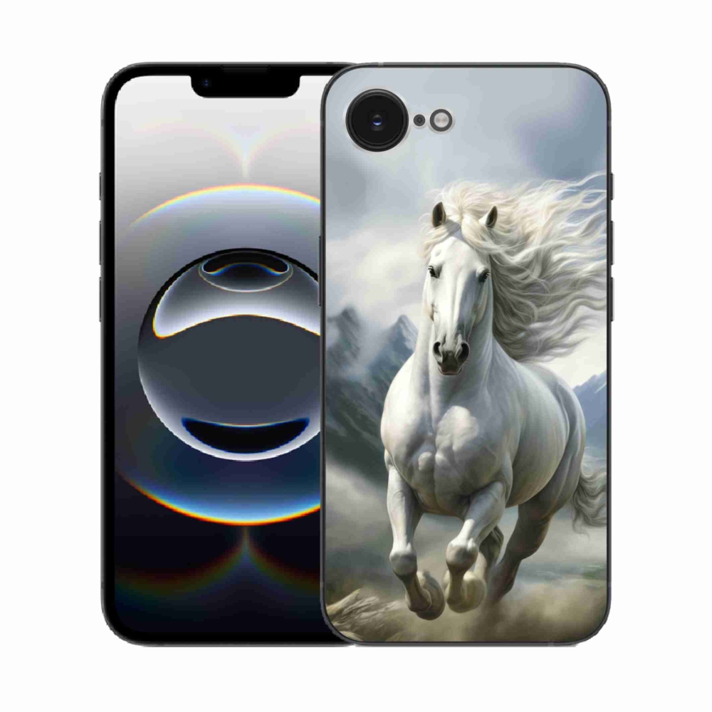 mmCase gél tok az iPhone 16e-hez – futó fehér ló 3