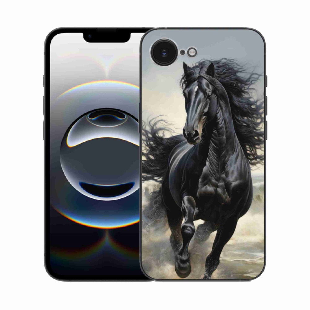 mmCase gél tok az iPhone 16e-hez – futó fekete ló
