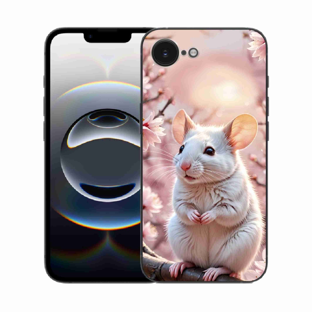 mmCase gél tok az iPhone 16e-hez – fehér egér egy ágon