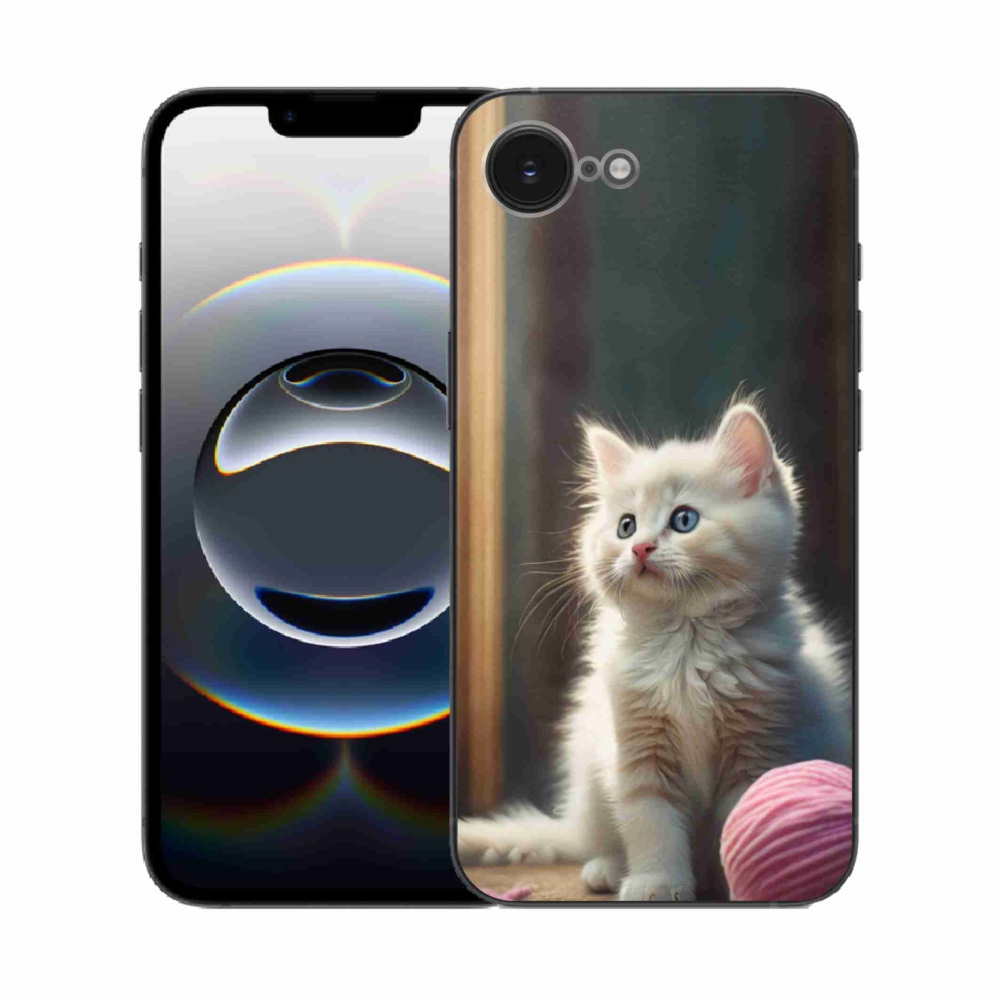 Zselés borítás mmCase iPhone 16e készülékhez - fehér cica 2