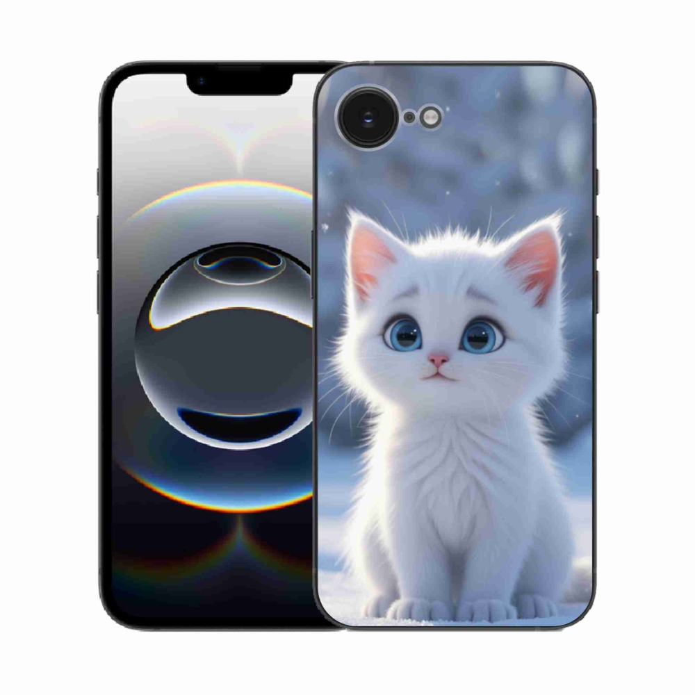 mmCase gél tok az iPhone 16e-hez – fehér cica 3