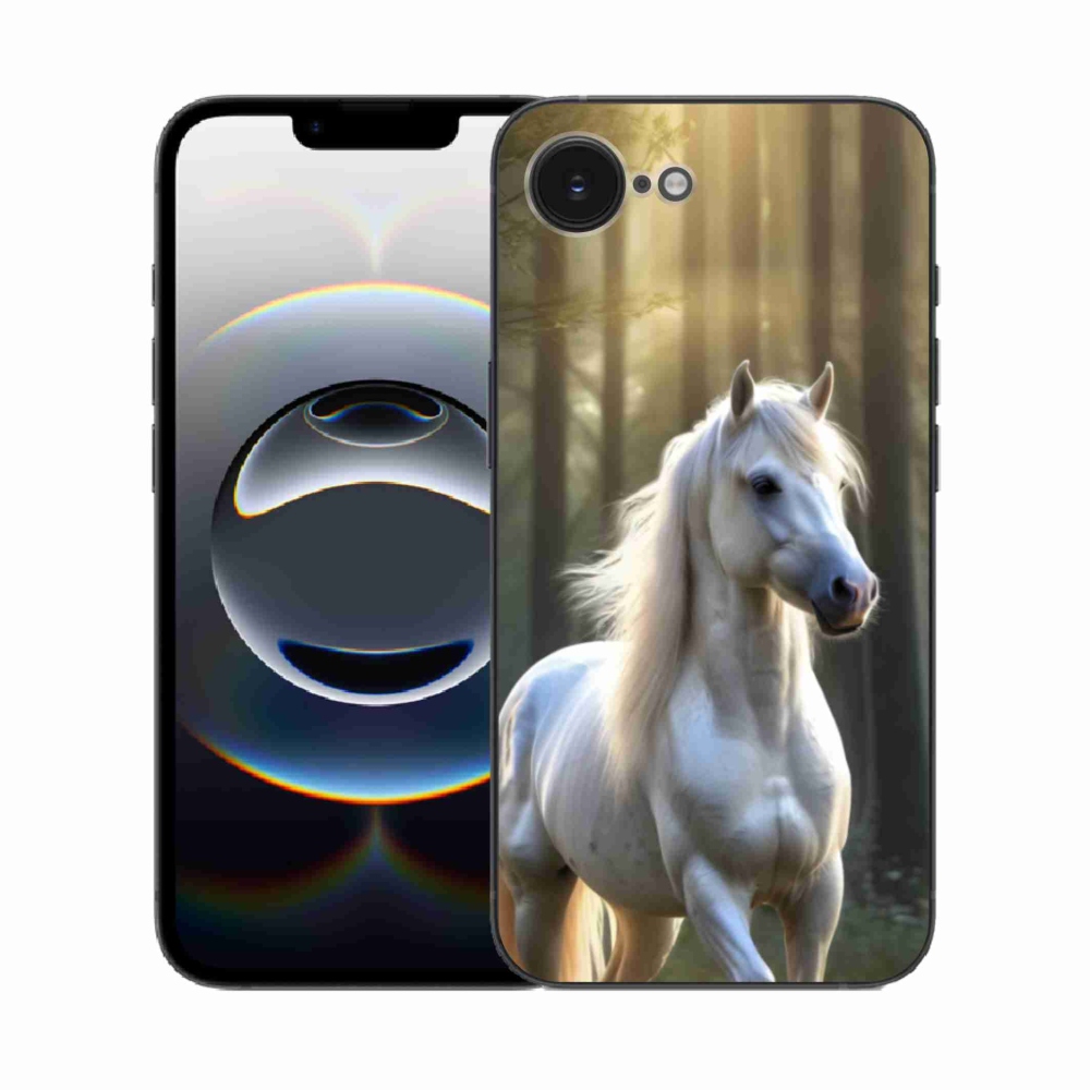 Zselés borítás mmCase iPhone 16e készülékhez - fehér ló 3