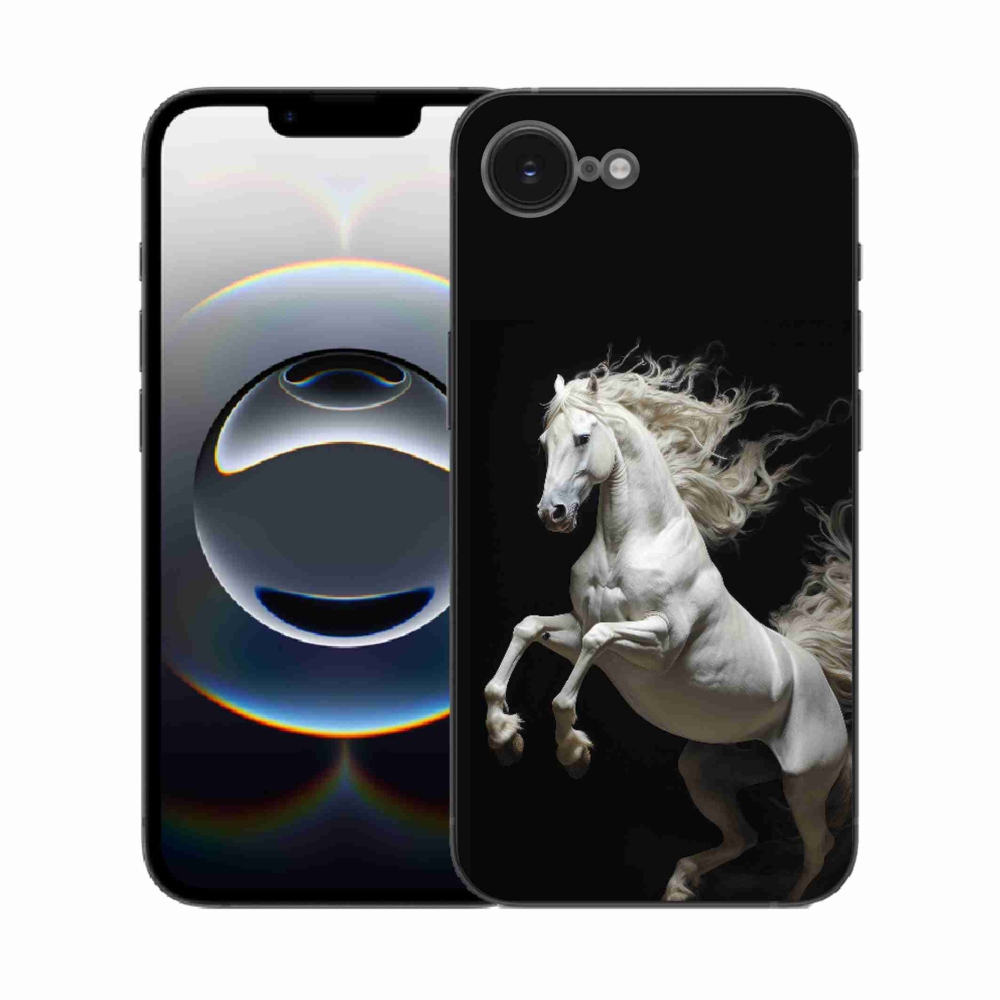 Zselés borítás mmCase iPhone 16e készülékhez - fehér ló 4