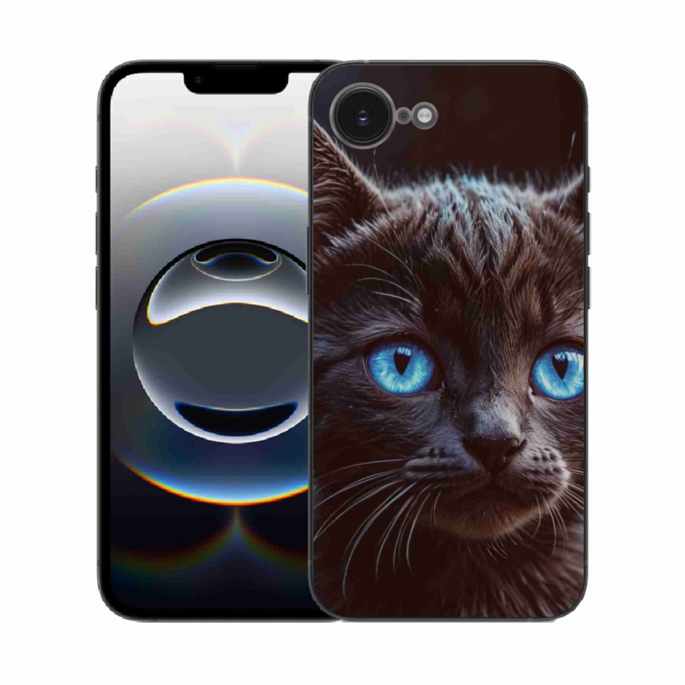 Gél borítás mmCase iPhone 16e készülékhez - fekete cica 2