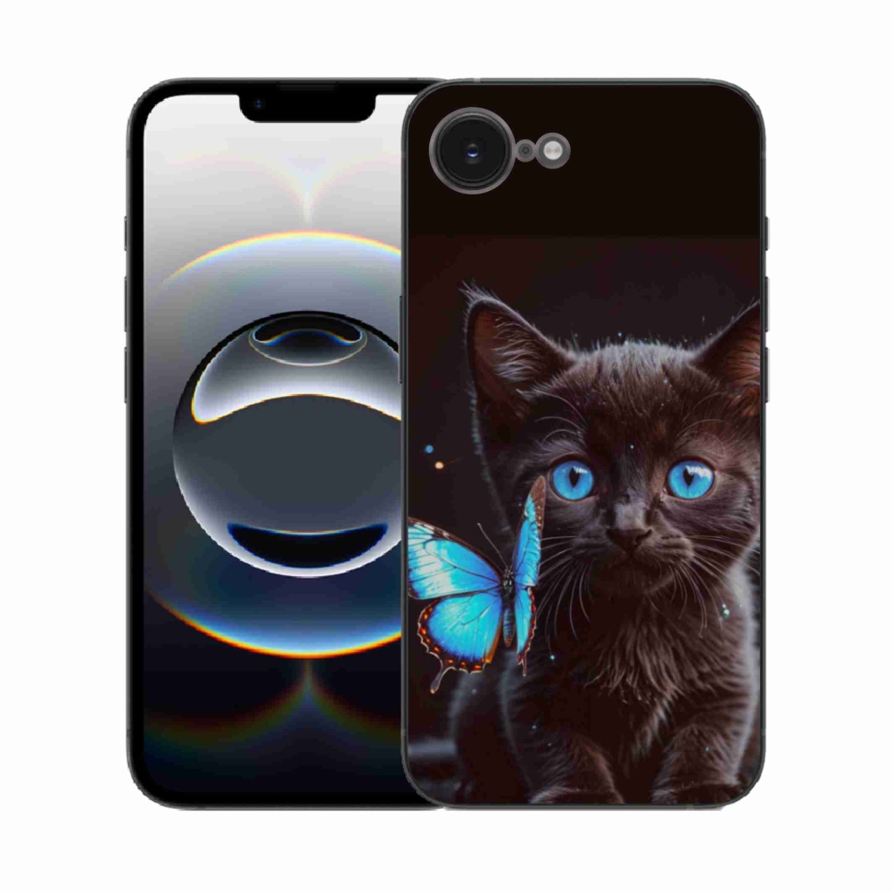 Gél borítás mmCase iPhone 16e készülékhez - fekete cica 3