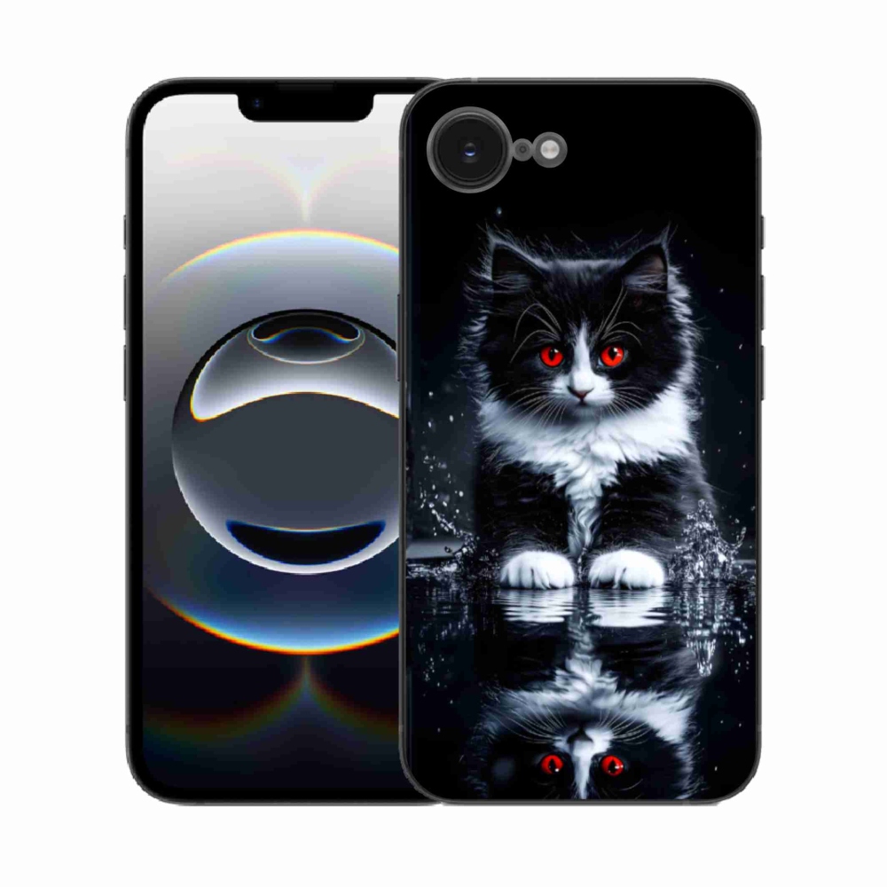 Zselés borítás mmCase iPhone 16e készülékhez - fekete-fehér cica