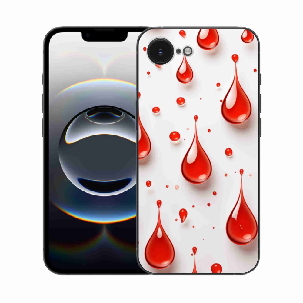 Zselés borítás mmCase iPhone 16e készülékhez - piros cseppek