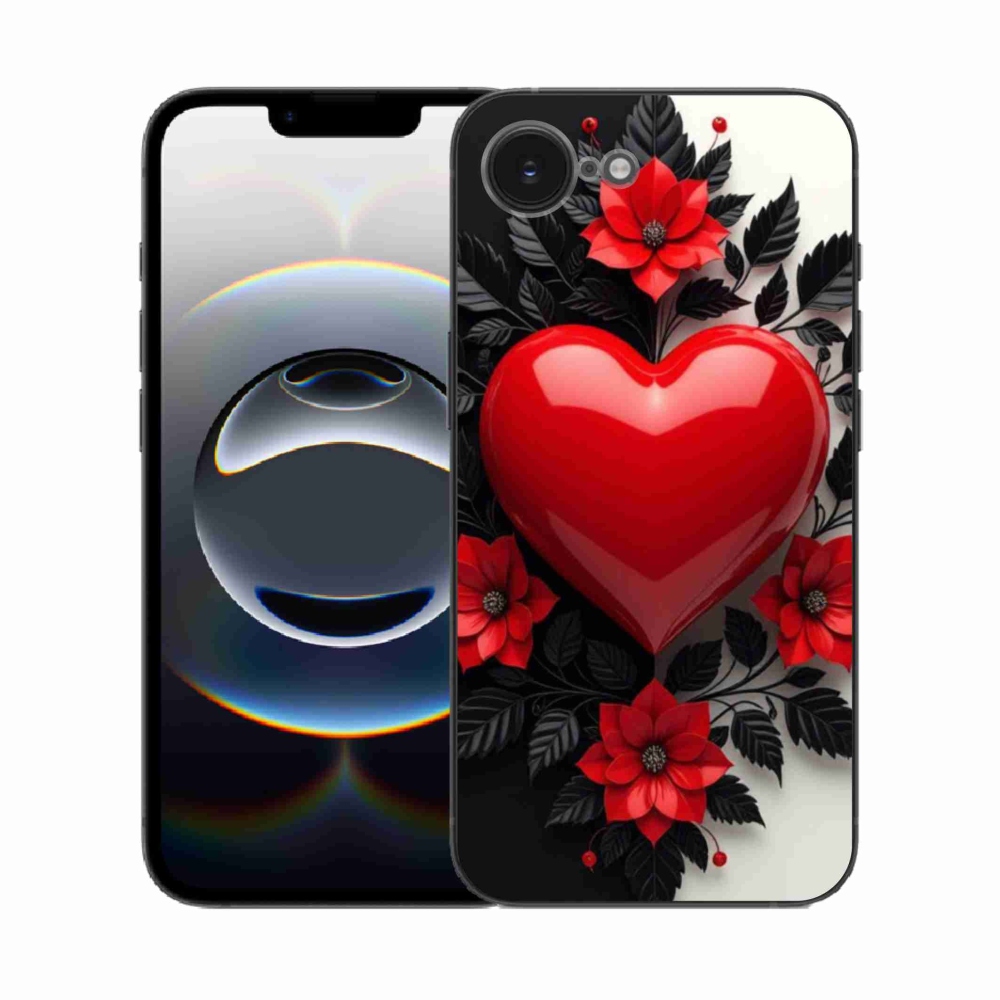 Gél borítás mmCase iPhone 16e készülékhez - piros szív