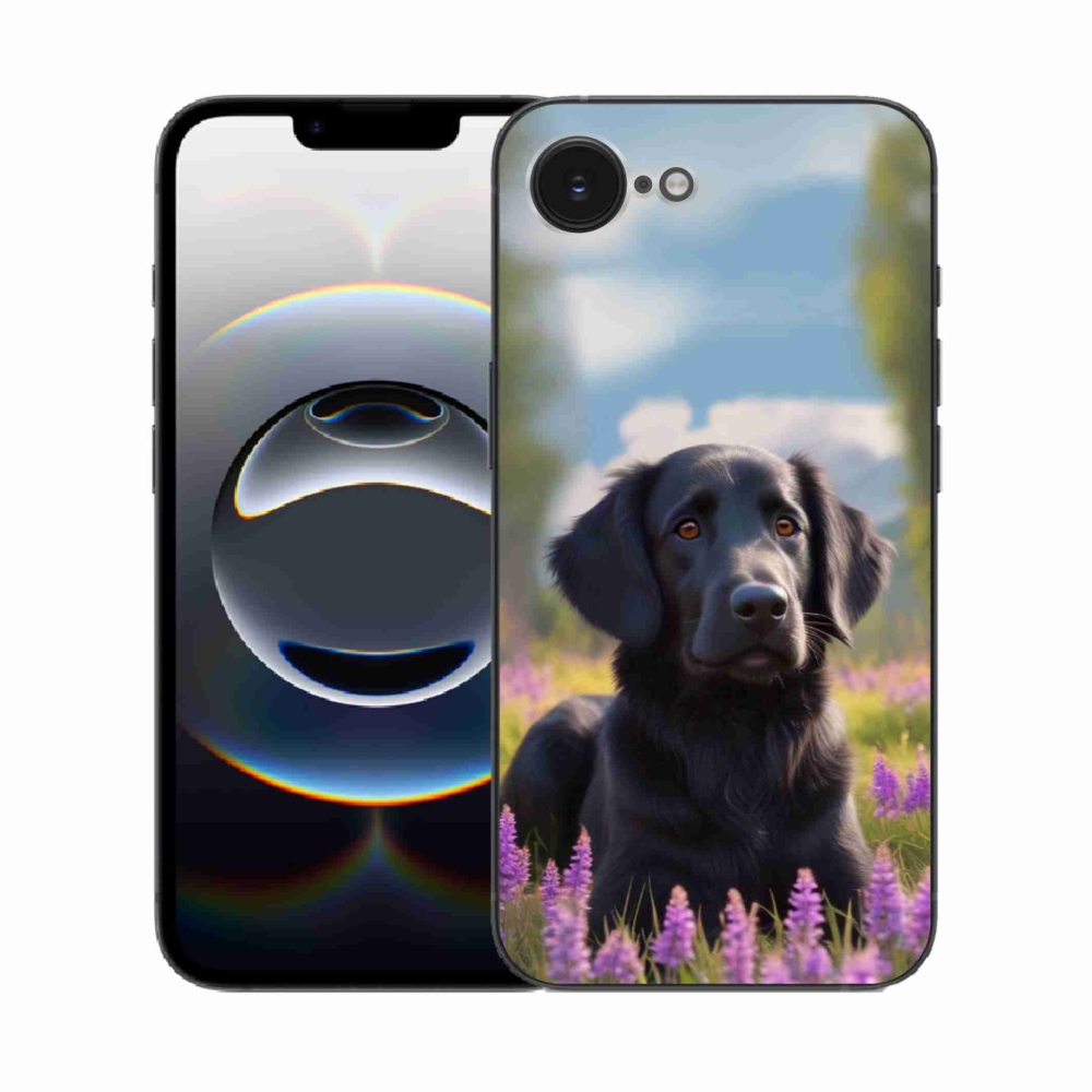 mmCase gél tok az iPhone 16e-hez – elegáns fekete retriever