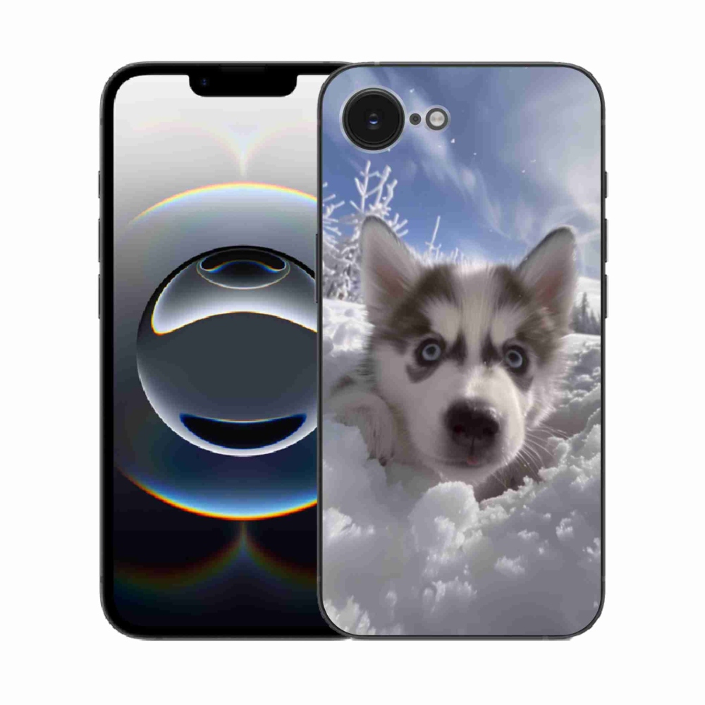 Gél borítás mmCase iPhone 16e készülékhez - husky a hóban