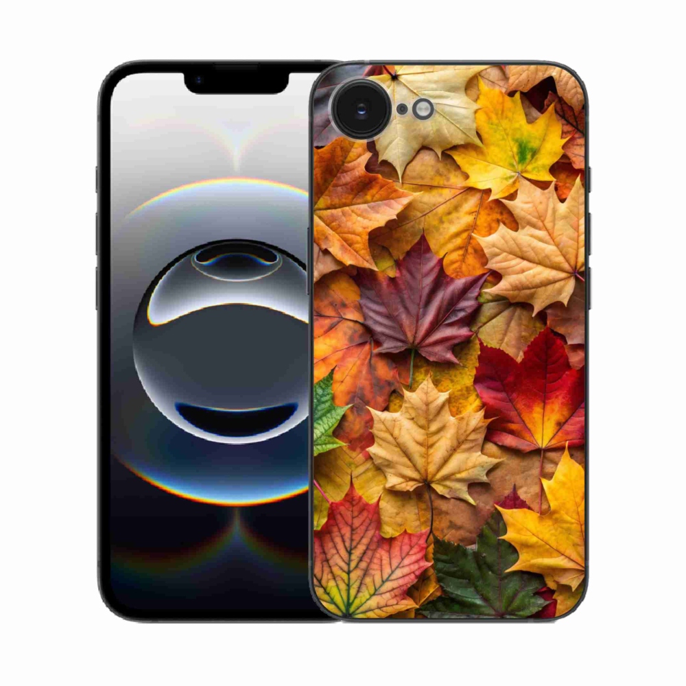 Zselés borítás mmCase iPhone 16e készülékhez - juharlevelek 2