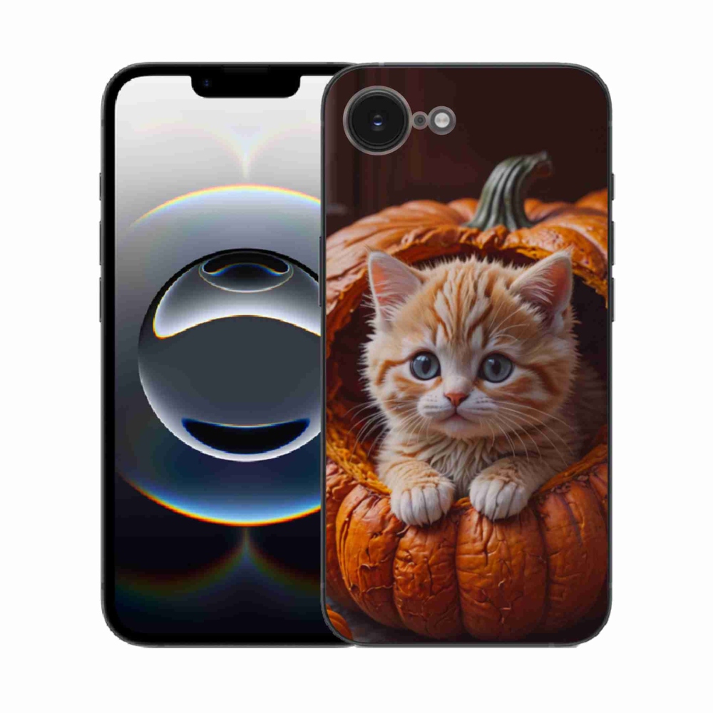 Zselés borítás mmCase iPhone 16e készülékhez - cica és tök 2