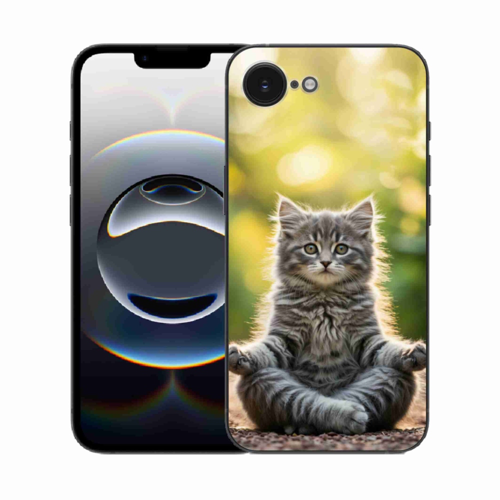 Gél borítás mmCase iPhone 16e készülékhez - meditáló cica