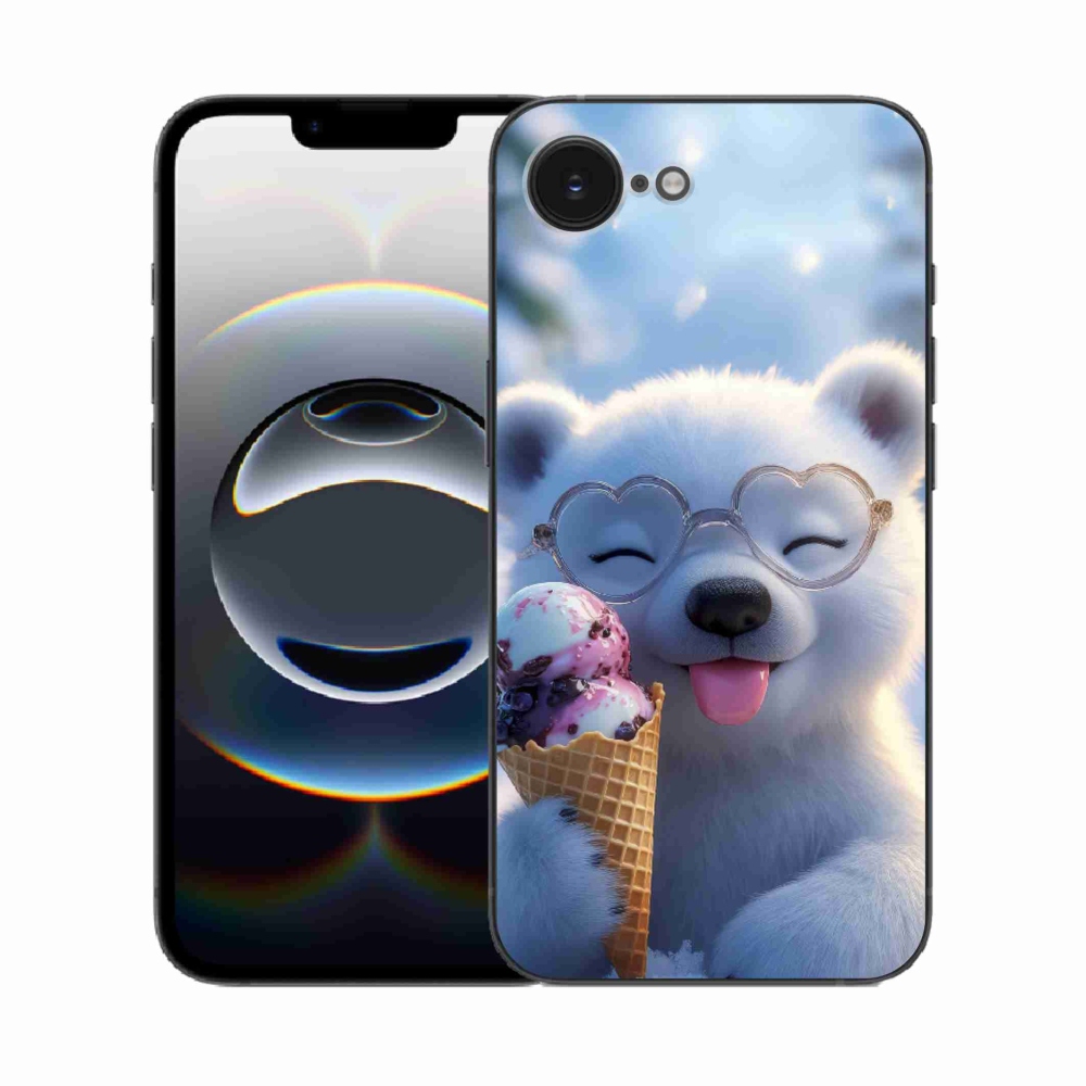 mmCase gél tok az iPhone 16e-hez – mackó fagylalttal