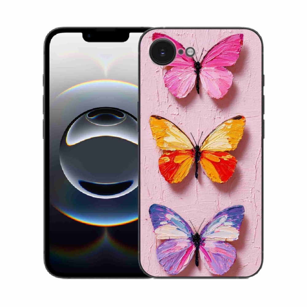 Gél borítás mmCase iPhone 16e készülékhez - pillangó szentháromság