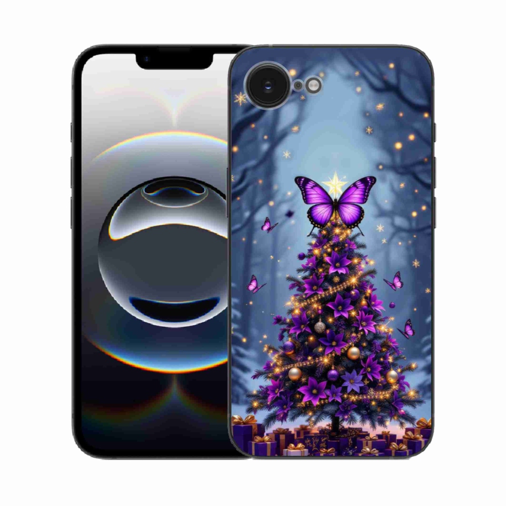 mmCase gél tok az iPhone 16e-hez – pillangós karácsonyfa