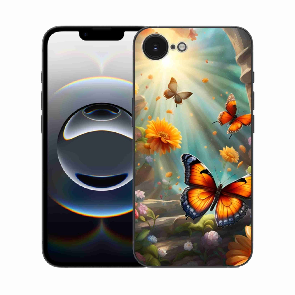 Zselés borítás mmCase iPhone 16e készülékhez - pillangókert 2