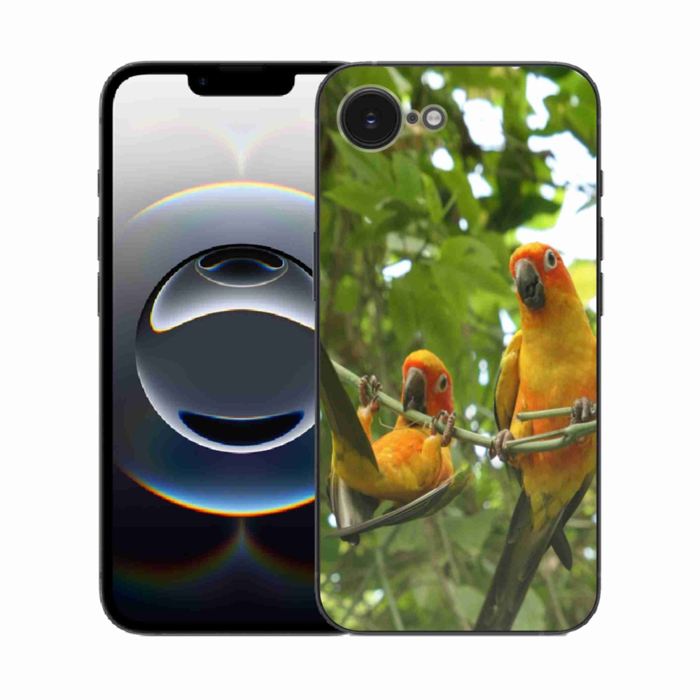 Zselés borítás mmCase iPhone 16e készülékhez - papagájok aratingy