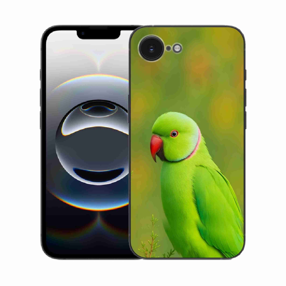 Zselés borítás mmCase iPhone 16e készülékhez - papagáj alexandr 2