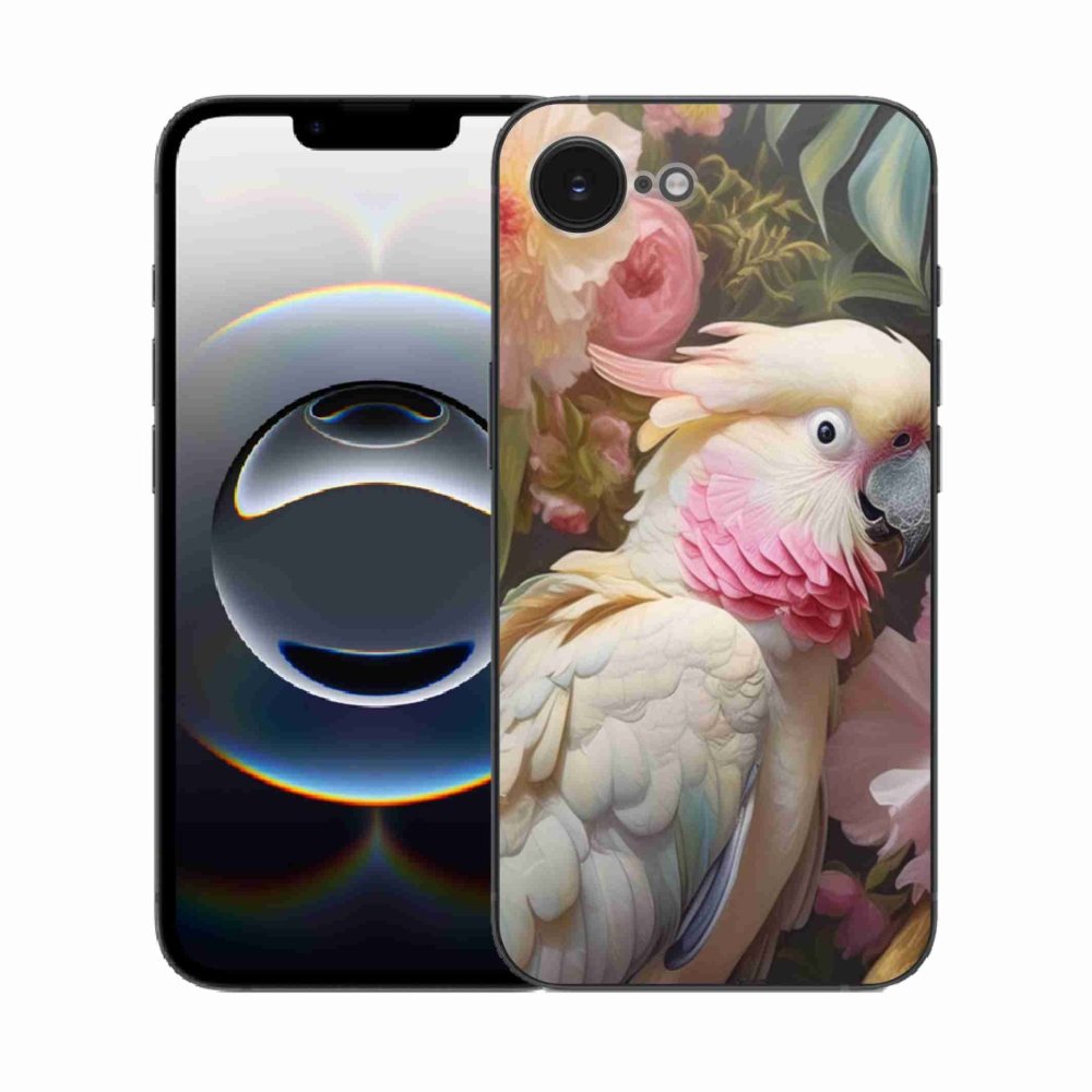 Zselés borítás mmCase iPhone 16e készülékhez - papagáj kakadu rózsaszín 2