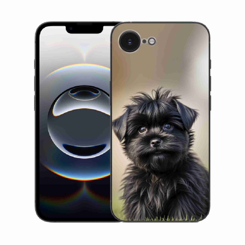 mmCase gél tok az iPhone 16e-hez – aranyos fekete kutyus