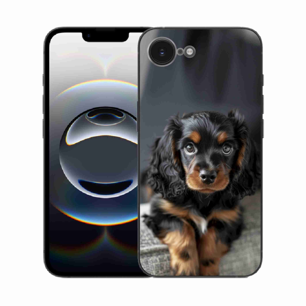 mmCase gél tok az iPhone 16e-hez – aranyos, hosszúszőrű tacskó