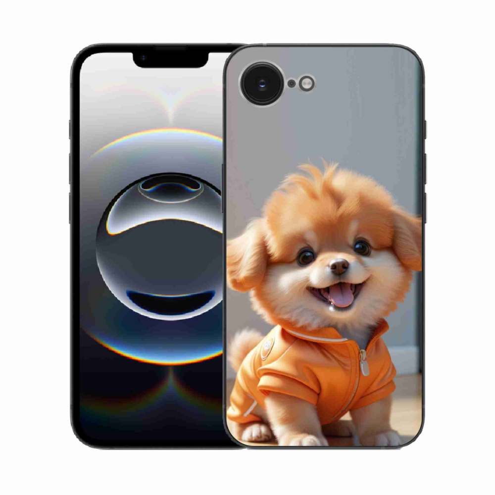 mmCase gél tok az iPhone 16e-hez – aranyos pomerániai pulóverben